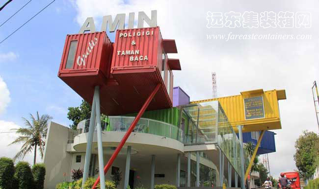 集裝箱建筑式圖書館-印尼巴都AMIN圖書館,集裝箱房屋,集裝箱住宅,住人集裝箱,集裝箱活動(dòng)房