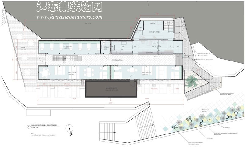 wahaca墨西哥風格集裝箱餐廳平面設計圖,集裝箱建筑,集裝箱房屋,集裝箱住宅