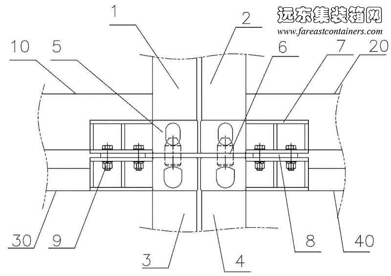 快速連接方案端面示意圖,集裝箱建筑,集裝箱房屋,集裝箱住宅,集裝箱活動房