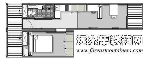 20英尺集裝箱+40英尺集裝箱拼接構成面積擴展,集裝箱房屋,集裝箱活動房,住人集裝箱,集裝箱住宅,集裝箱建筑