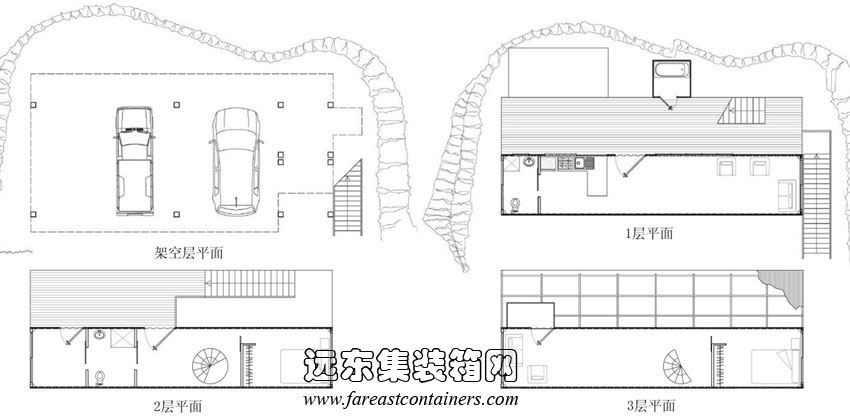 新西蘭Stevens集裝箱住宅平面設計圖,集裝箱房屋,集裝箱活動房,住人集裝箱,集裝箱建筑