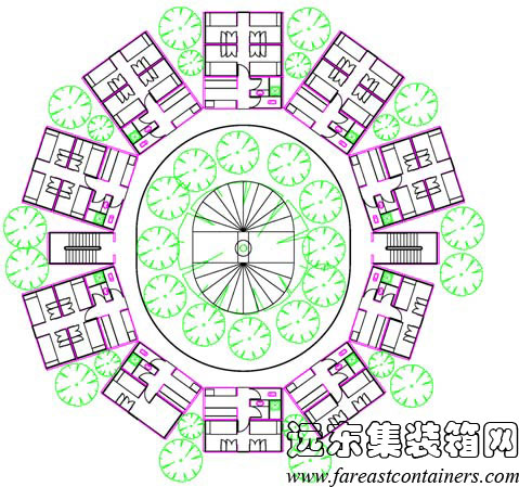 萬科建筑研究中心集裝箱宿舍標準層平面,集裝箱房屋,集裝箱活動房,住人集裝箱,集裝箱住宅,集裝箱建筑