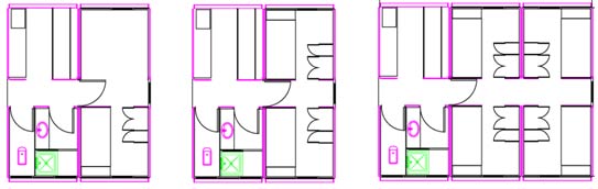 萬科建筑研究中心集裝箱宿舍室內平面設計圖,集裝箱房屋,集裝箱活動房,住人集裝箱,集裝箱住宅,集裝箱建筑