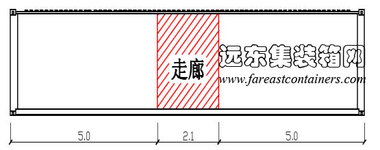 走廊使用40英尺箱體中部,集裝箱房屋,集裝箱活動房,住人集裝箱,集裝箱住宅,集裝箱建筑