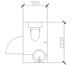 最小衛生間尺度,活動住宅