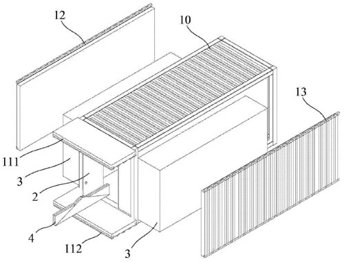 構(gòu)建過程中集裝箱房屋呈現(xiàn)的不同結(jié)構(gòu)示意圖