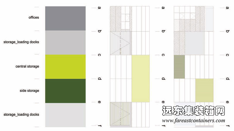 OFIS事務所集裝箱式建筑的平面結構圖