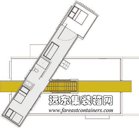 Du Chemin Brochu 集裝箱住宅二層平面圖