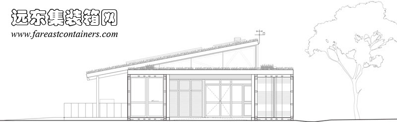 集裝箱建筑： Venny 集裝箱兒童中心立面圖(門打開時)