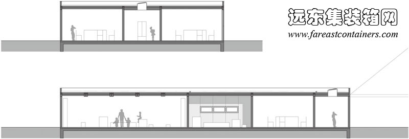 集裝箱建筑： Ajda 2 集裝箱幼兒園剖面圖