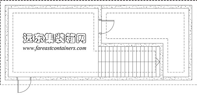 集裝箱建筑：集裝箱工作室一層平面圖